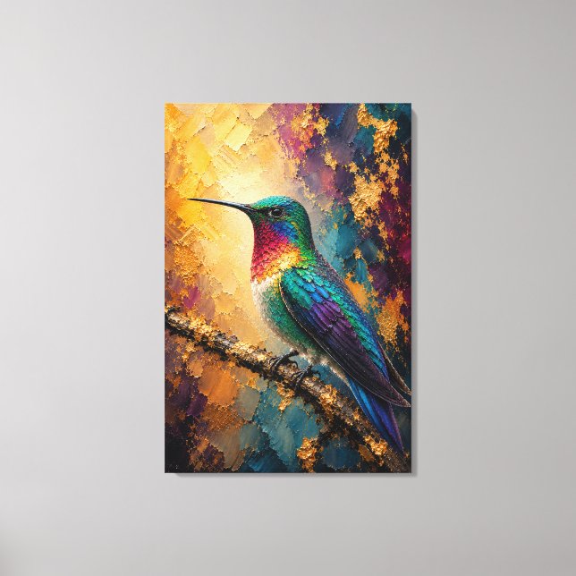 Impression sur toile en impasto de colibri de luxe (Recto)