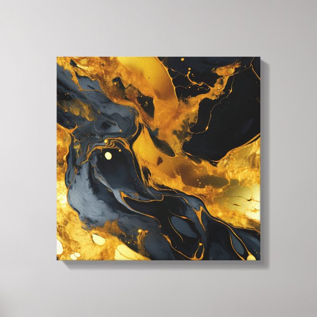 Impression sur toile en résine dorée (Recto)