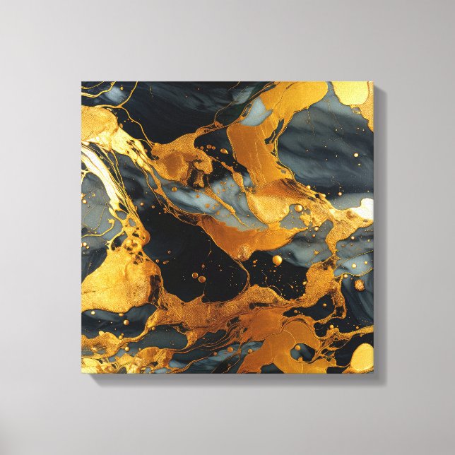 Impression sur toile en résine dorée (Recto)