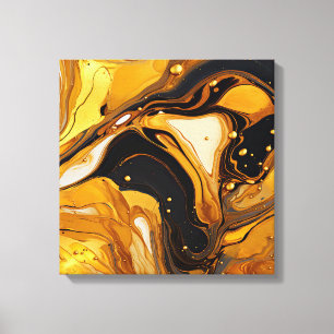 Impression sur toile en résine dorée