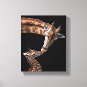 Impression sur toile encadrée de baisers de girafe