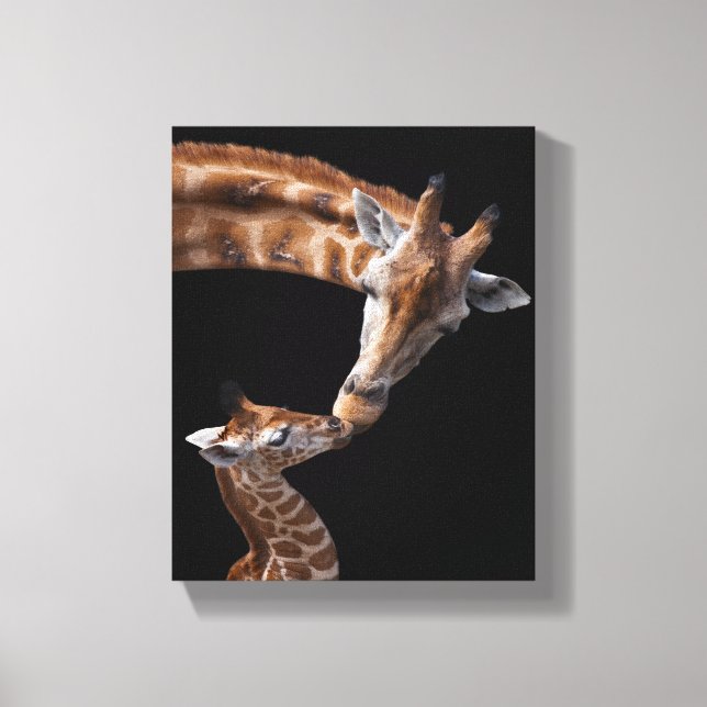 Impression sur toile encadrée de baisers de girafe (Recto)