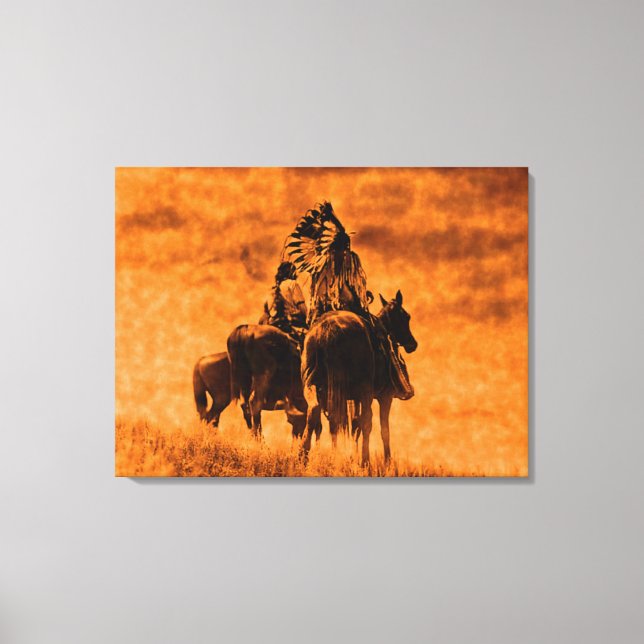 Impression sur toile encadrée de guerriers Cheyenn (Recto)