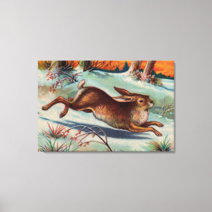 Impression sur toile encadrée du Lapin de décembre