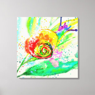 Impression sur toile Escargot Arc-en-ciel - Peintu