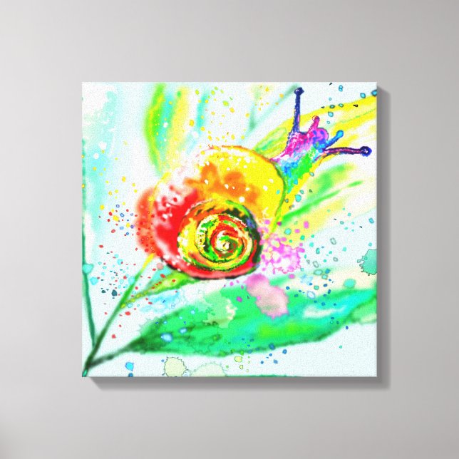 Impression sur toile Escargot Arc-en-ciel - Peintu (Recto)