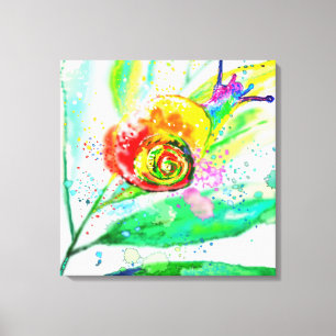 Impression sur toile Escargot Arc-en-ciel - Peintu