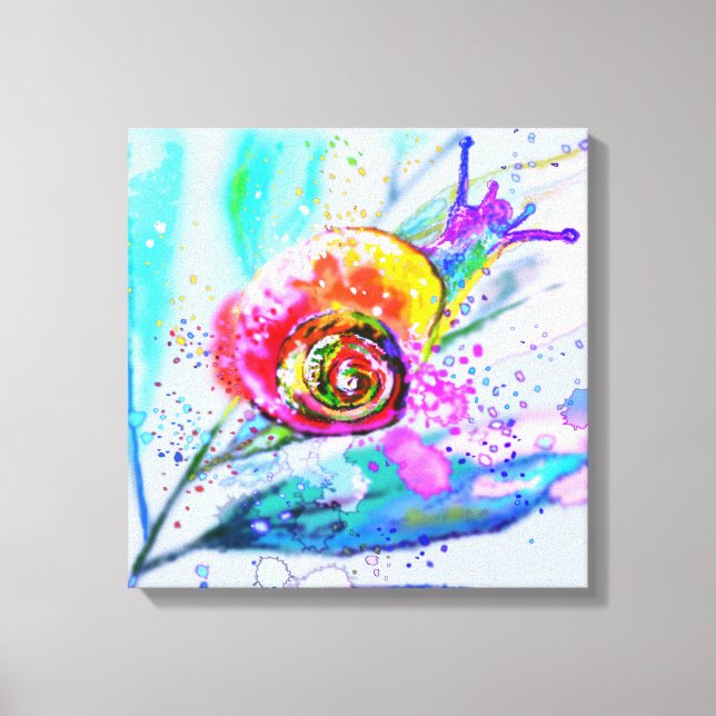 Impression sur toile escargot de belles couleurs - (Recto)