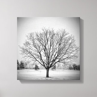 Impression sur toile étendue d'arbre d'hiver