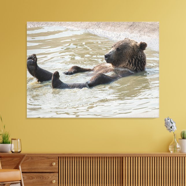 Impression sur toile étendue d'OURS GRIZZLI (Insitu(Salon))
