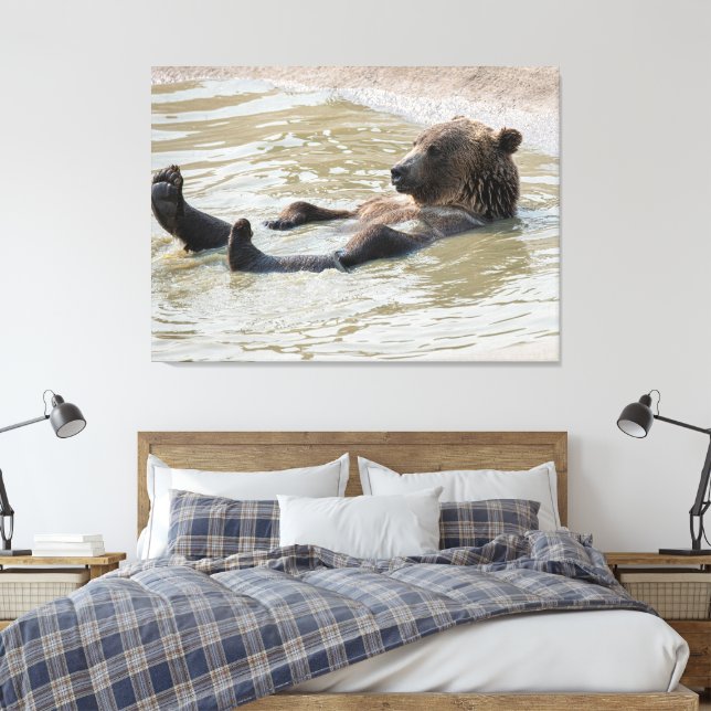 Impression sur toile étendue d'OURS GRIZZLI (Insitu(Chambre))