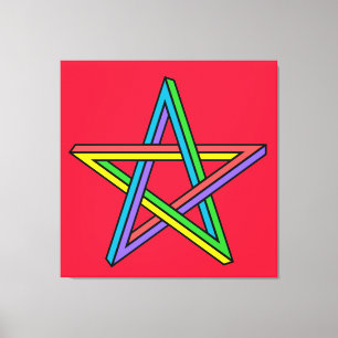 Impression sur toile étendue du pentacle magique