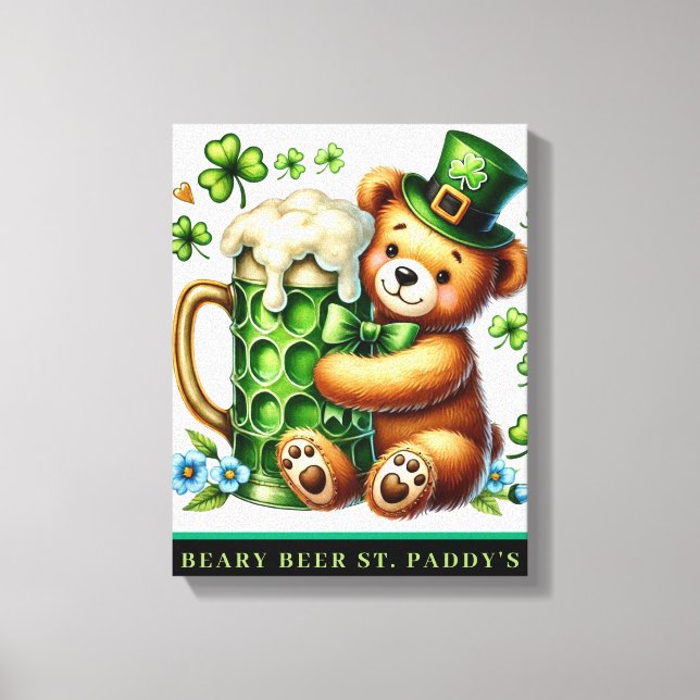Impression sur toile étirée BEARY BEER ST. PADDY'S (Recto)
