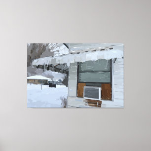 Impression sur toile étirée d'accueil en hiver