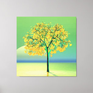 Impression sur toile étirée d'arbre d'automne au c