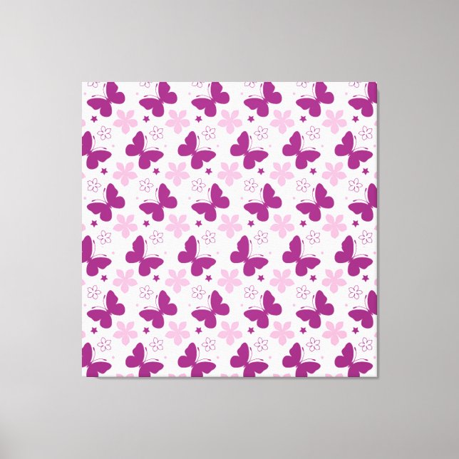 Impression sur toile étirée de papillons (Recto)