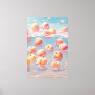 Impression sur toile étirée de pêches
