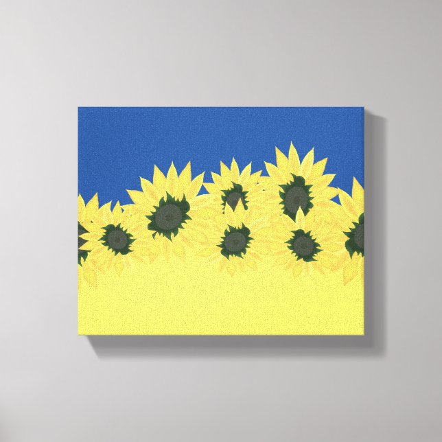 Impression sur toile étirée du drapeau de l'Ukrain (Recto)