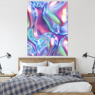 Impression sur toile étirée en liquide chrome abst