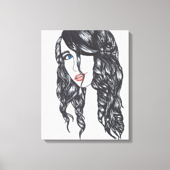 Impression sur toile étirée Sharpie Girl (Moyen) (Recto)