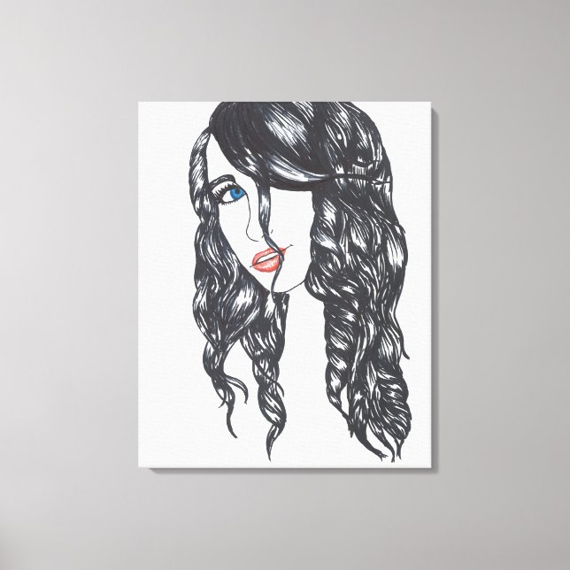 Impression sur toile étirée Sharpie Girl (Moyen) (Recto)