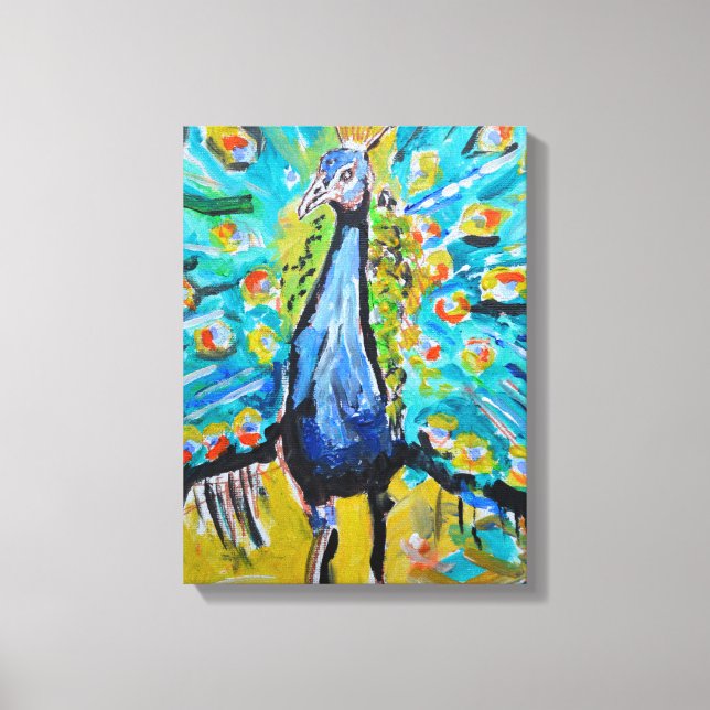 Impression sur toile expressionniste de paon sarce (Recto)