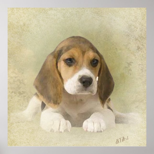 Impression sur toile fausse tapisserie Beagle Impr (Devant)