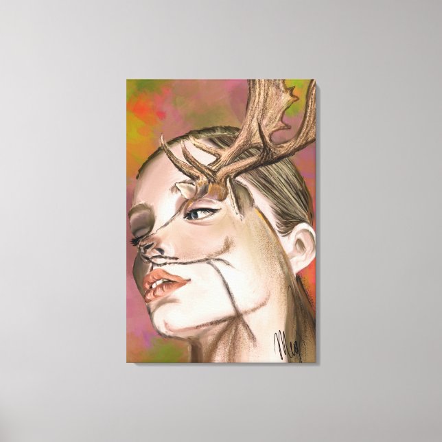 Impression sur toile Femme Cerf (Recto)