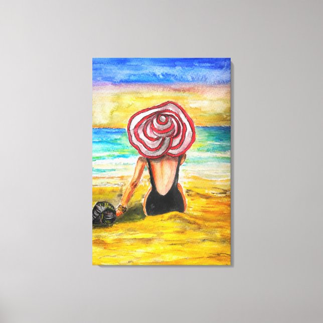 Impression sur toile Femme et Mer - Art de peintur (Recto)