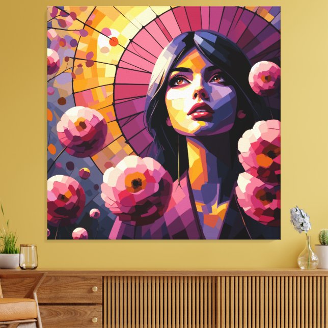 Impression sur toile Femme Florale (Insitu(Salon))