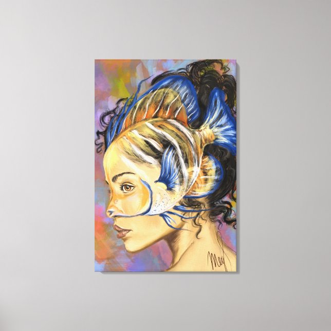 Impression sur toile Femme Poisson (Recto)