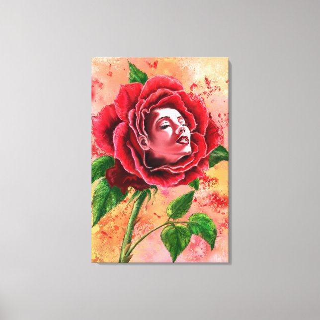 Impression sur toile Femme Rose (Recto)
