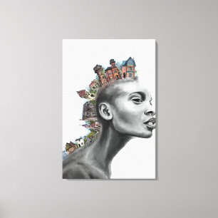 Impression sur toile Fille aux cheveux Punk House