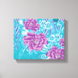 Impression sur toile florale côtière de luxe