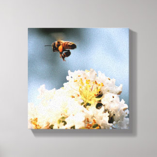 Impression sur toile florale d'abeille