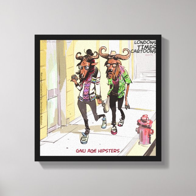 Impression sur toile Gnu Age Hipsters drôle de Ric (Recto)