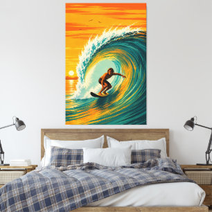 Impression sur toile Golden Barrel Surfer