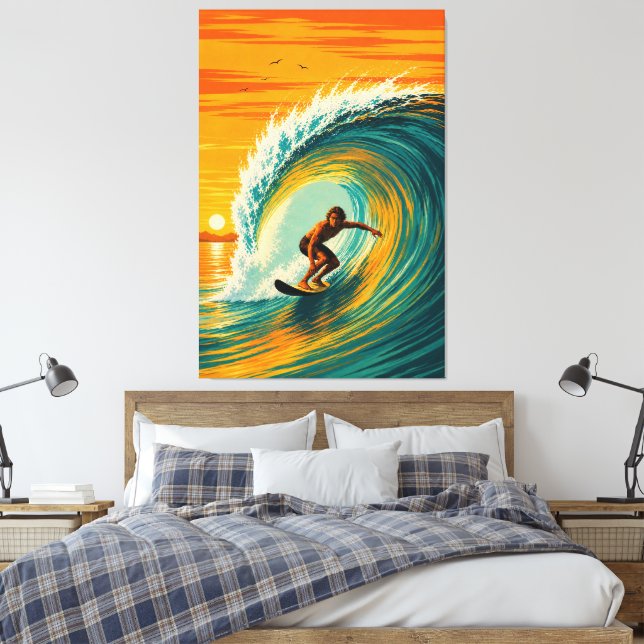 Impression sur toile Golden Barrel Surfer (Insitu(Chambre))