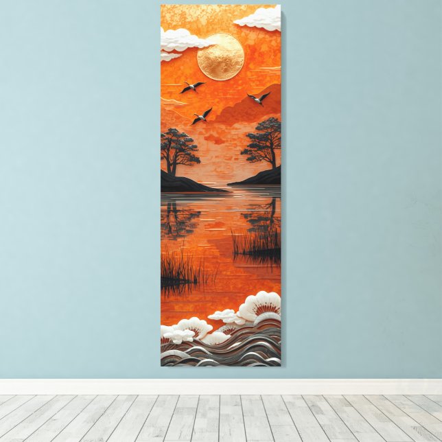Impression sur toile Golden Horizon Serenity Lake  (Insitu (Plancher de Bois))