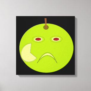 Impression sur toile Halloween d'une pomme maléfiq
