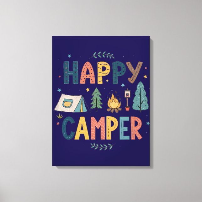 Impression sur toile Happy Camper  (Recto)