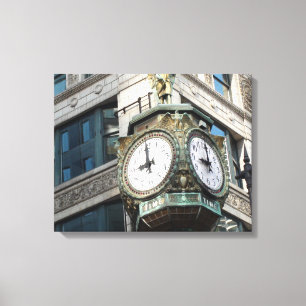 Impression sur toile Horloge de coin du centre-vil
