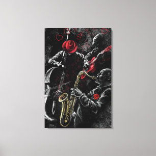 Impression sur toile J'adore la musique jazz - Art