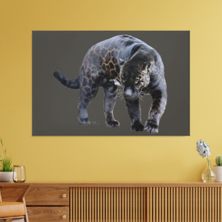 Impression sur toile Jaguar Diablo gris