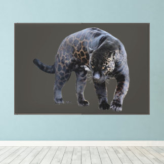 Impression sur toile Jaguar Diablo gris avec cadre