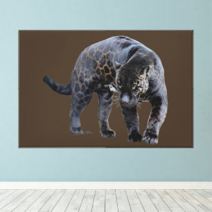 Impression sur toile Jaguar Diablo marron avec cad