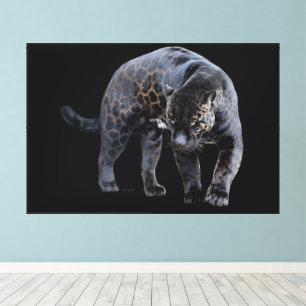 Impression sur toile Jaguar Diablo noir avec cadre