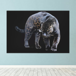 Impression sur toile Jaguar Diablo noir avec cadre