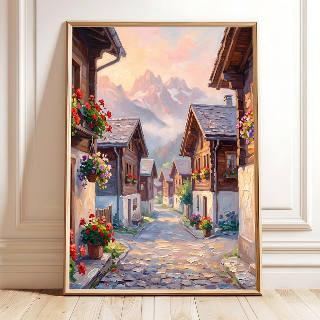 Impression sur toile Lever de soleil alpin suisse (Créateur téléchargé)