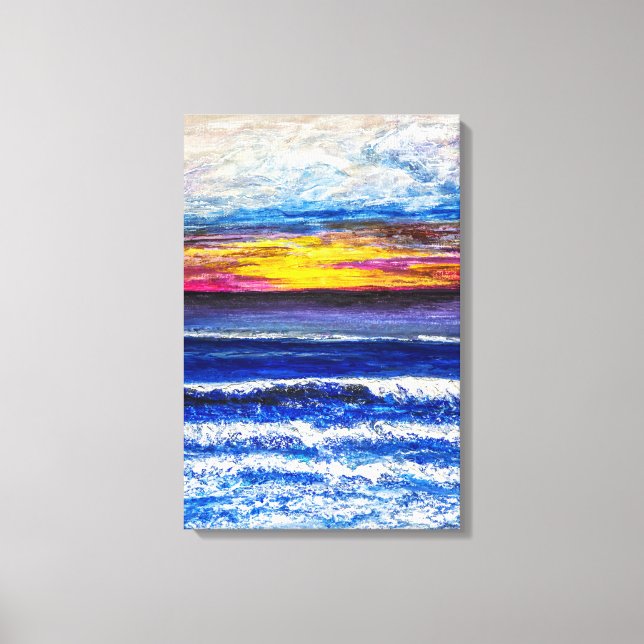 Impression sur toile - Lever de soleil au bord de  (Recto)